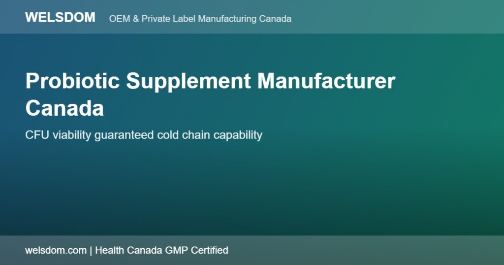 Probiotic Supplement Manufacturer Canada: What Brands Need to Know 1 Probiotic supplement manufacturer Canada CFU viability guaranteed - Welsdom